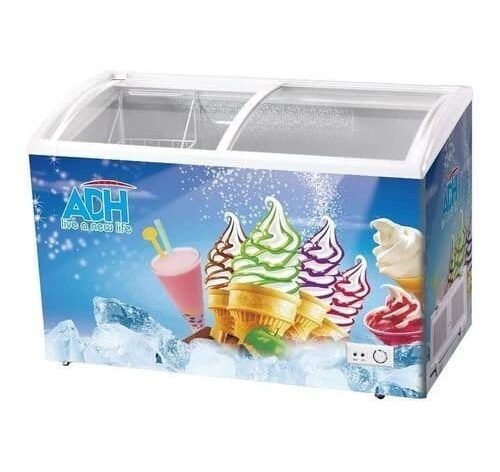 ADH 390 litre glass door display showcase freezer sold in Uganda