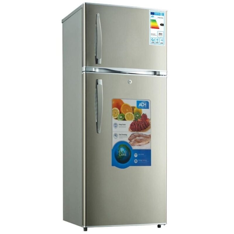 ADH 428 Litre Double Door Refrigerator, Silver, available in Uganda