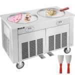 ADH double pan fried ice cream roll machine with two round pans, sold in Uganda
