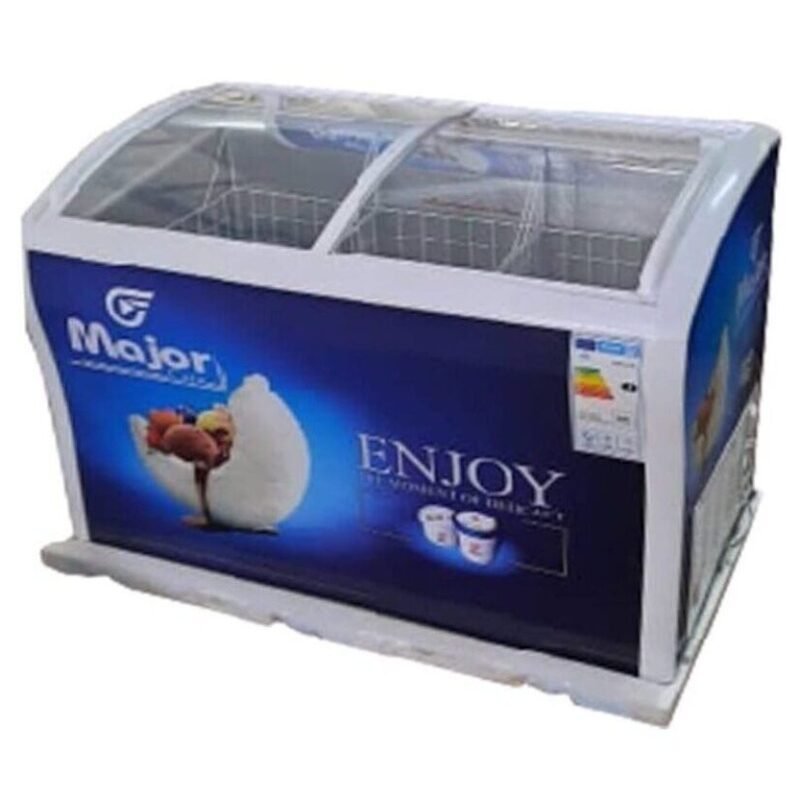ADH 420 Litre Display Showcase Freezer, Glass Door, available in Uganda