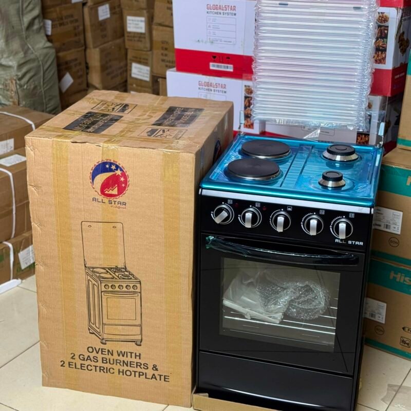 All Star 50cm cooker with 2 gas burners and 2 electric plates, sold in Uganda