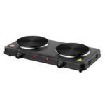 Bester electric double solid hot plate tabletop cooker in stainless steel, sold in Uganda