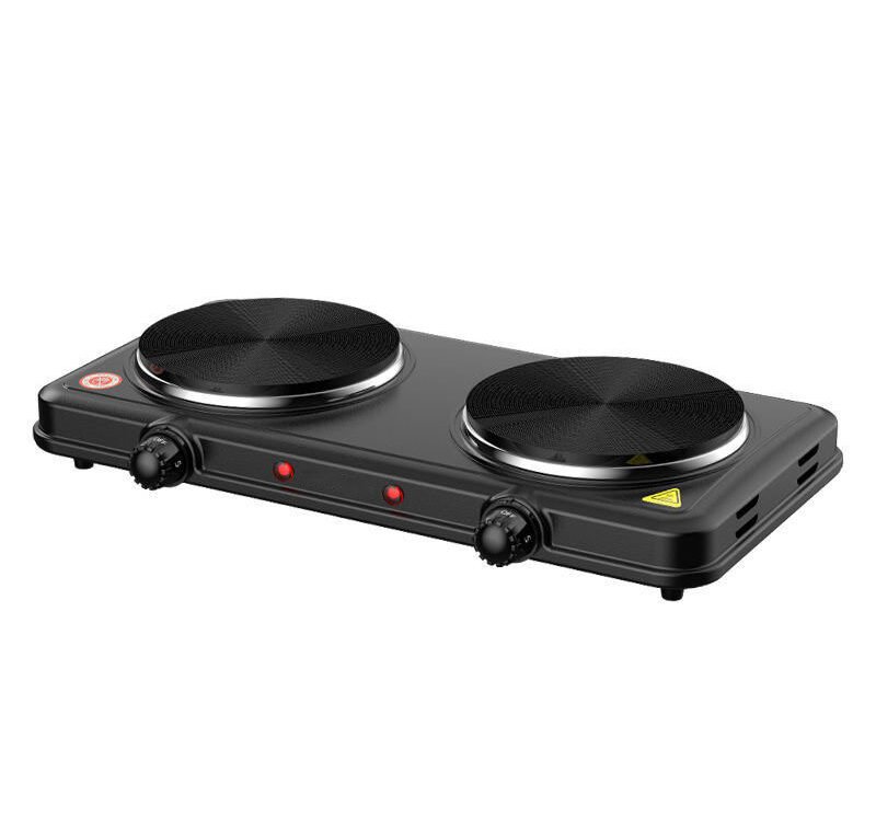 Bester electric double solid hot plate tabletop cooker in stainless steel, sold in Uganda