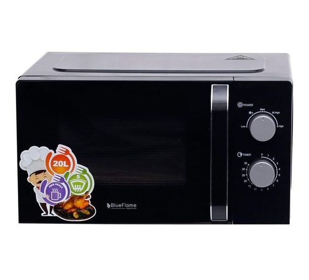 Blueflame 20 litre microwave oven with child safety lock, sold in Uganda