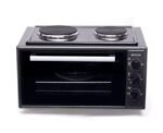 Blueflame 35 litre electric mini oven with two hot plates in inox finish, sold in Uganda