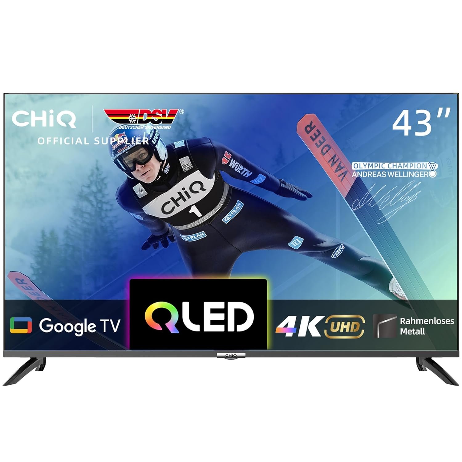 CHiQ 43 Inch QLED UHD Smart TV, HDR, Frameless Metal Design CHiQ 43 Inch QLED UHD Smart TV, HDR, Frameless Metal Design, available in Uganda