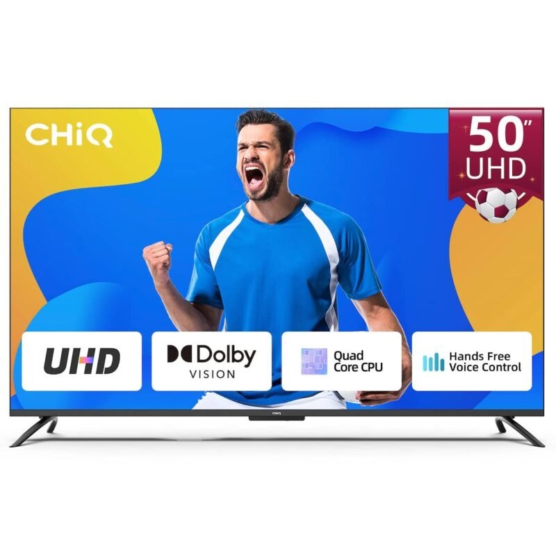 CHiQ 50 Inch 4K UHD Android Smart TV, Hands-Free Voice Control, available in Uganda