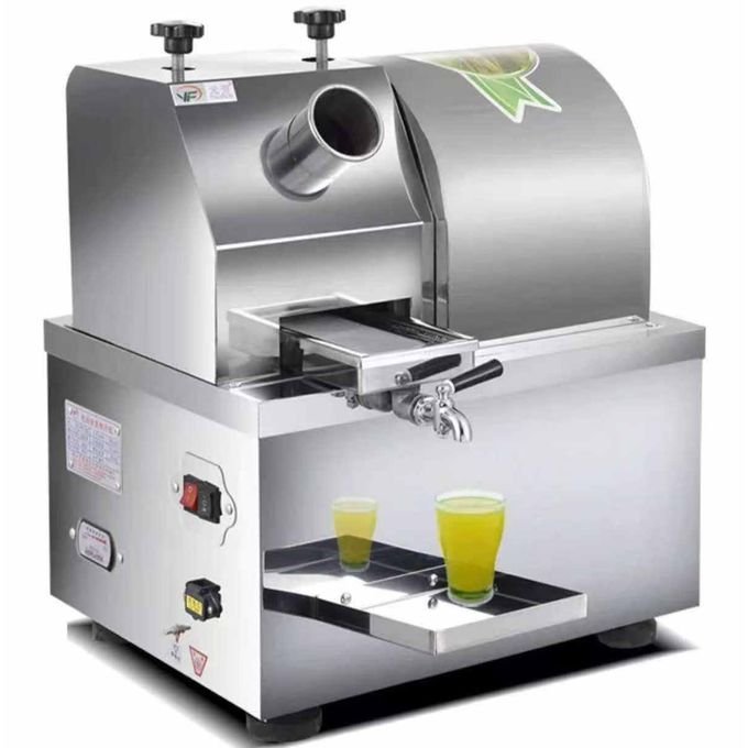 Electric stainless steel sugar cane squeezer with 200kg per hour capacity, sold in Uganda
