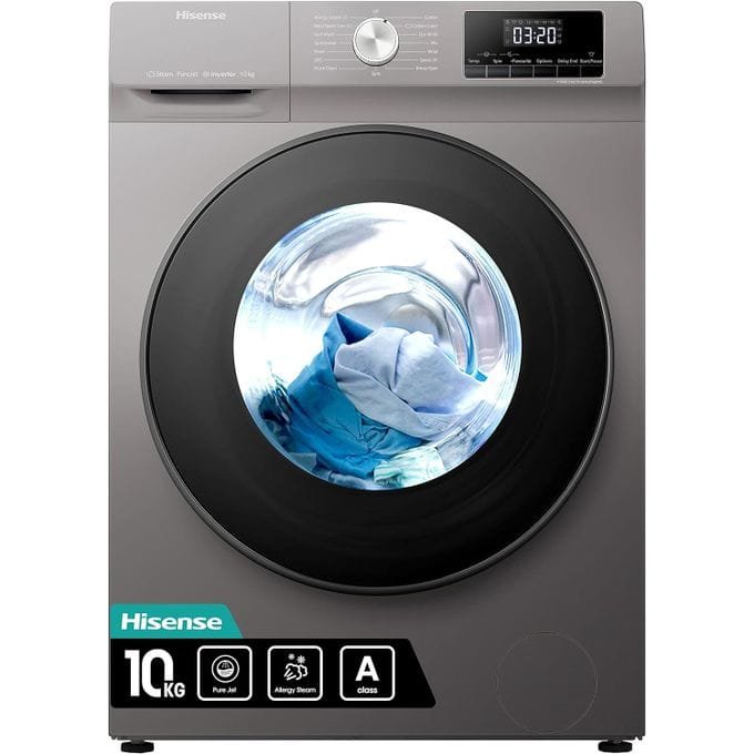 Hisense 10kg Front Load Automatic Washing Machine, available in Uganda