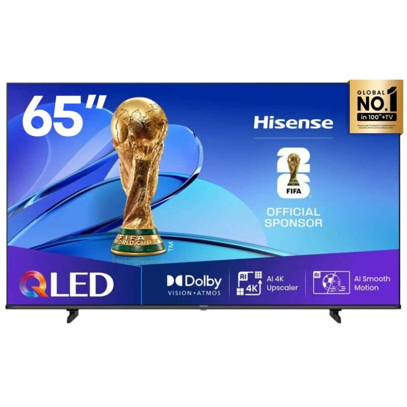 Hisense 65 Inch QLED 4K Smart TV, Quantum Dot Colour, Dolby Vision, available in Uganda