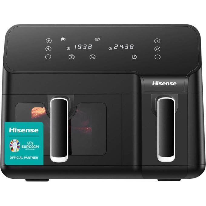 Hisense 8.8 Litre Dual Basket Air Fryer, available in Uganda