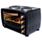 Pixel 38 Litre Electric Oven With Rotisserie And Two Hot Plates, Black