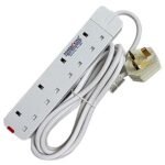 Power King Original Extension Cable, 4 Ports, 3000W With Surge Protection