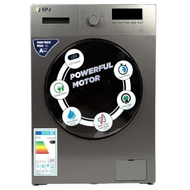 SPJ 10kg Front Load Automatic Washing Machine, available in Uganda